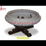 Round Rustic Finish Marble Planter