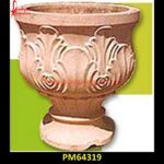 Carved Natural Pink Stone Planter