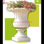 Carved White Marble Frontyard Planter
