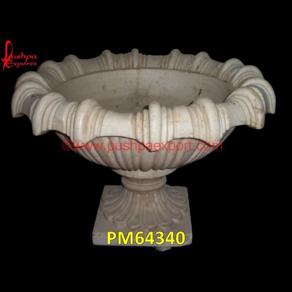 Old Finish White Marble Frontyard Planter PM64340 stone urns for garden,white marble planter,marble urn,stone pot,black marble planter,black marble urn,blue marble urn,cast stone planter,granite stone pots,large natural stone plan.jpg