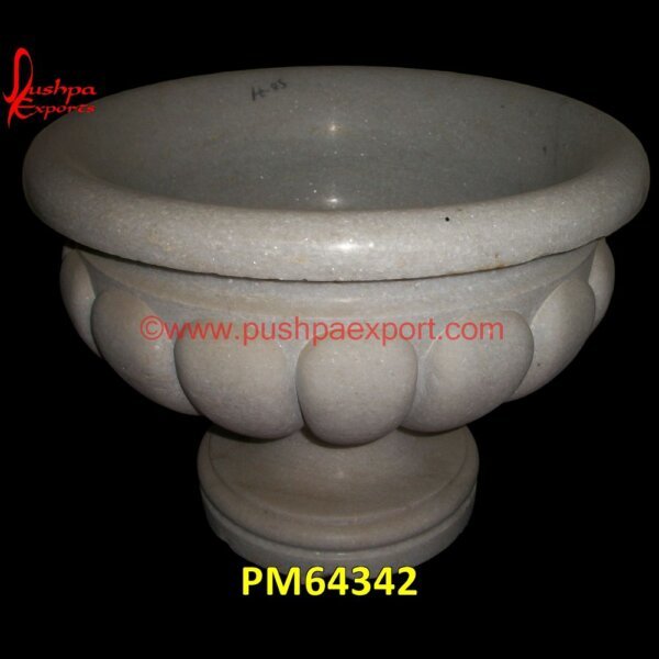 White Stone Carved Outdoor Planter PM64342 marble urn,stone pot,black marble planter,black marble urn,blue marble urn,cast stone planter,granite stone pots,large natural stone planters,limestone planter,marble flower pot,ma.jpg