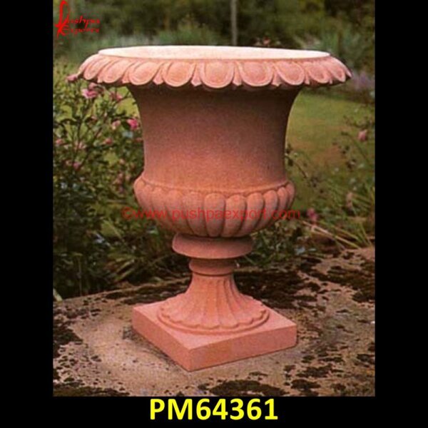 Red Sandstone Frontyard Planter PM64361 stone plant pot,stone rectangular planter,stone urns planters,tall stone planters,travertine planter,unique stone planters,unique stone urns,white marble urn,white stone planter,an.jpg