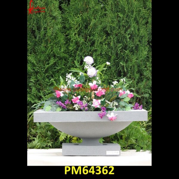 Natural Stone Frontyard Planter PM64362 stone rectangular planter,stone urns planters,tall stone planters,travertine planter,unique stone planters,unique stone urns,white marble urn,white stone planter,antique stone plan.jpg