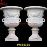 Painting Carved White Marble Planter