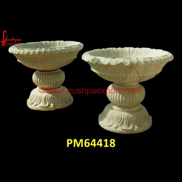 Design Carved Sandstone Outdoor Planter PM64418 white marble planter,marble urn,stone pot,black marble planter,black marble urn,blue marble urn,cast stone planter,granite stone pots,large natural stone planters,limestone planter.jpg