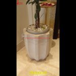 Carved White Marble Indoor Planter