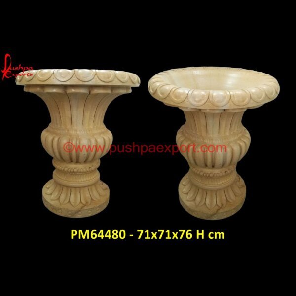 Carved Rustic Finish Marble Planter PM64480 - 71x71x76 H cm small marble urn,small stone urn,square stone planters,stone flower planters,stone garden pots,stone outdoor pots.jpg