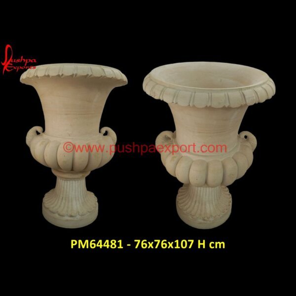 Handmade Sandstone Frontyard Planter PM64481 - 76x76x107 H cm small stone urn,square stone planters,stone flower planters,stone garden pots,stone outdoor pots,stone patio planters.jpg