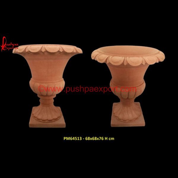 Red Sandstone Pot PM64513 - 68x68x76 H cm stone outdoor planter,stone plant pot,stone rectangular planter,stone urns planters,tall stone planters,travertine planter.jpg