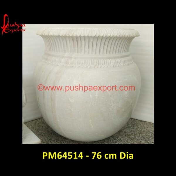 Urn Shape Marble Pot PM64514 - 76 cm Dia stone plant pot,stone rectangular planter,stone urns planters,tall stone planters,travertine planter,unique stone planters,unique stone urns,white marble urn.jpg