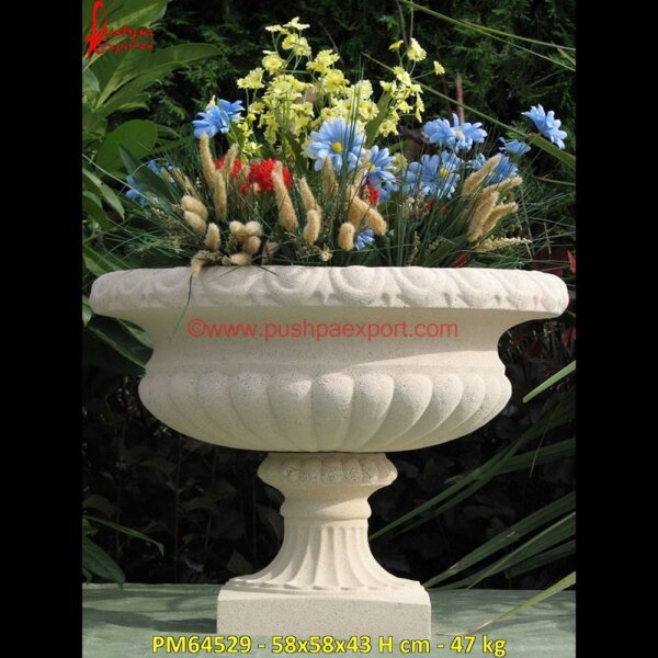 Handicraft Sandstone Pot PM64529 - 58x58x43 H cm - 47 kg grey stone planter,indoor stone planter,large outdoor stone planters,large stone flower pots.jpg