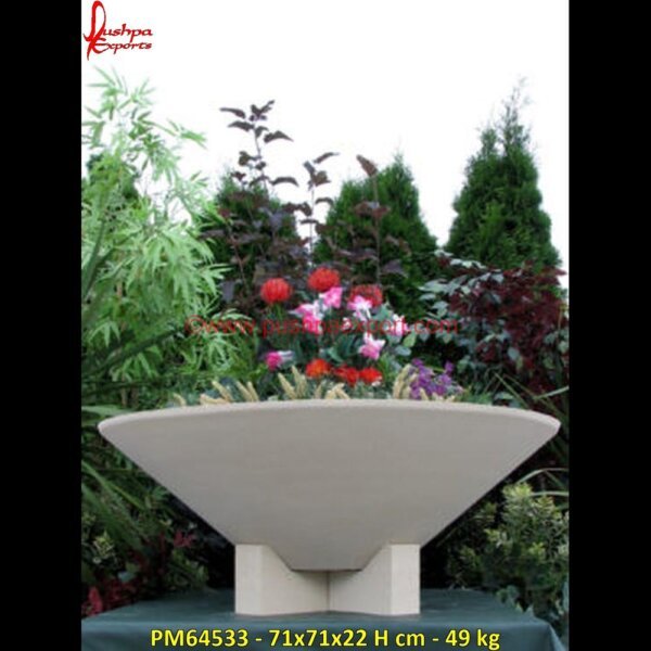 Garden Planter PM64533 - 71x71x22 H cm - 49 kg large stone pots,large stone urn,large white stone planters,limestone planters and pots,modern stone planters.jpg