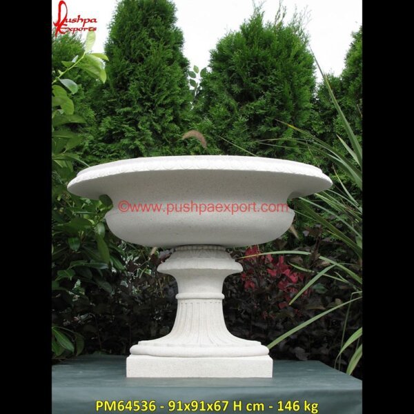 Carved Mint Sandstone Pot PM64536 - 91x91x67 H cm - 146 kg limestone planters and pots,modern stone planters,natural stone plant pots,pink marble urn,round stone planter,small marble urn.jpg