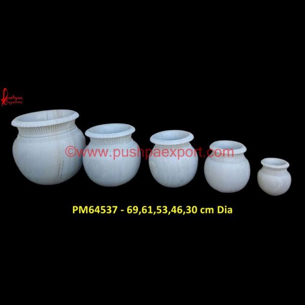 Urn Shape Outdoor Stone Pot PM64537 - 69,61,53,46,30 cm Dia modern stone planters,natural stone plant pots,pink marble urn,round stone planter,small marble urn,small stone urn.jpg