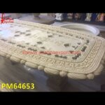 White Marble Carved Dining Table