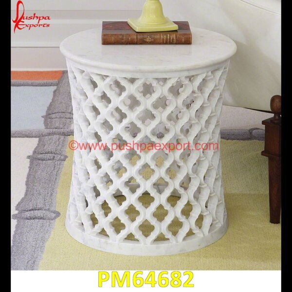 Round White Marble Stool PM64682 stone outdoor stool,marble stool side table,black marble stool,white stone stool,marble stool,white stone in stool,white marble chowki,marble stool table,marble vanity stool,stone.jpg