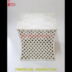 Carved White Stone Stool