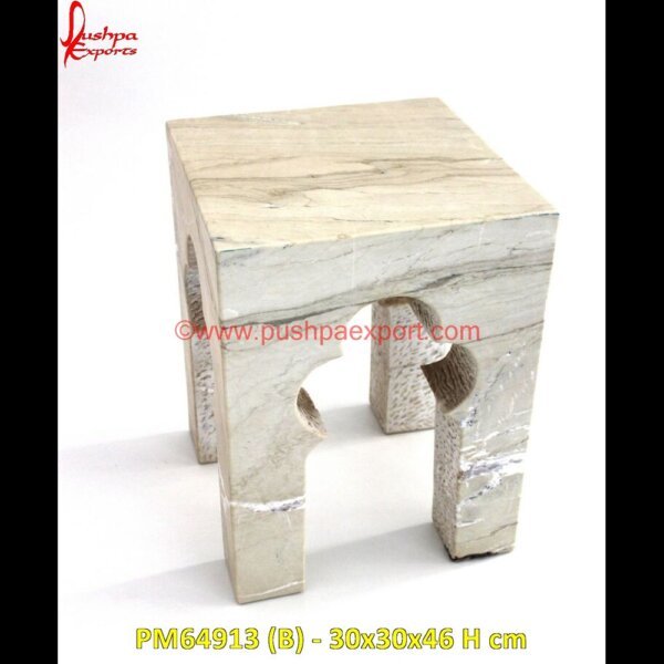 PM64913 (B) - 30x30x46 H cm marble stool side table,black marble stool,white stone stool,marble stool,white stone in stool,white marble chowki.jpg