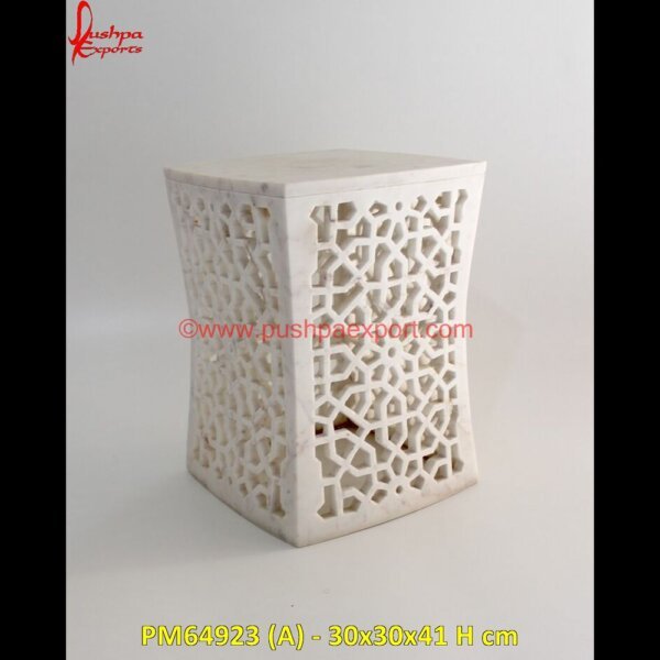 White Marble Stool For Home PM64923 (A) - 30x30x41 H cm marble stool table,marble vanity stool,stone outdoor stool,marble stool side table,black marble stool,white stone stool.jpg