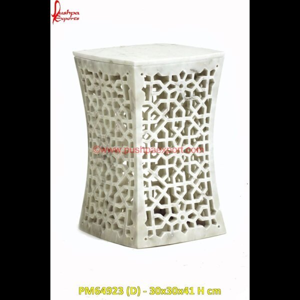 PM64923 (D) - 30x30x41 H cm marble stool side table,black marble stool,white stone stool,marble stool,white stone in stool,white marble chowki.jpg