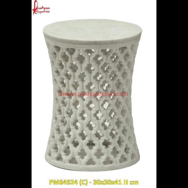 PM64924 (C) - 30x30x41 H cm marble stool,white stone in stool,white marble chowki,marble stool table,marble vanity stool,stone outdoor stool.jpg