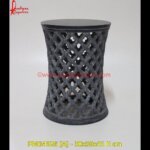 Cylindrical Black Stone Seating Stool