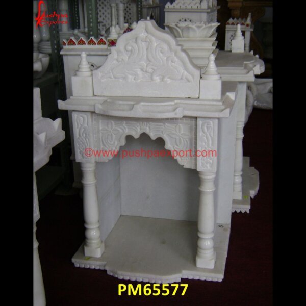 White Marble Stone Mandir For Home PM65577 marble stand for mandir,marble stone pooja mandir,marble stone temple,marble stone temple design,marble temple design,marble temple for house,marble temple in home,marble temple ma.jpg