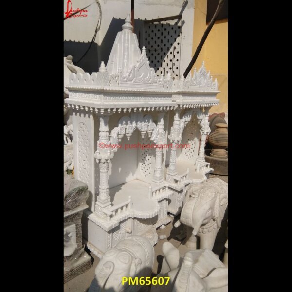 Marble Pooja Mandir For House PM65607 white marble mandir for home,white marble pooja mandir,white marble singhasan,white marble temple,white marble temple for home,white stone mandir,marble mandir,marble mandir for ho.jpg