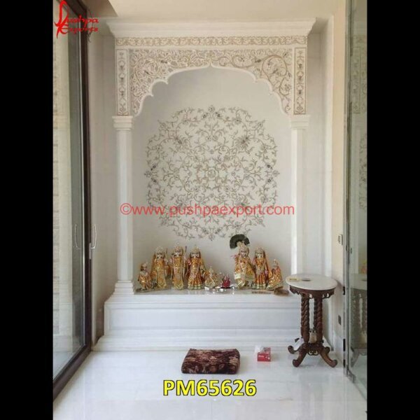 Pooja Mandir Of White Marble PM65626 buy marble temple,buy marble temple for home,designer marble temple for home,hindu marble temple,home marble mandir,home temple stone,house marble temple,how to clean marble mandir.jpg