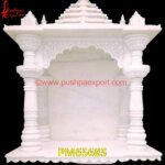 Carved Natural White Marble Pooja Mandir