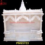 Carved Pooja White Marble Temple