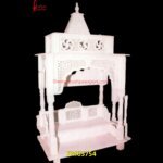 Swastik Carving White Marble Temple