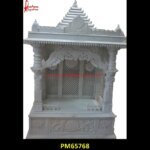 White Stone Mandir For Pooja Room