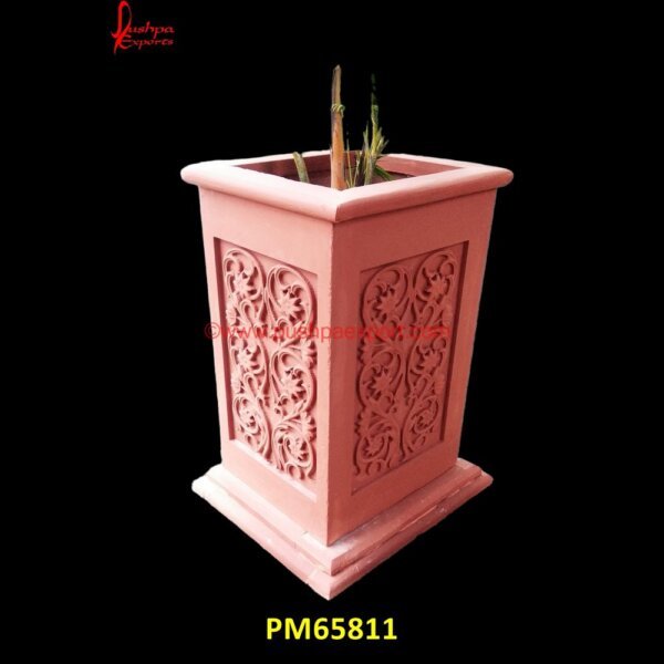 Pink Sandstone Tulsi Planter PM65811 marble tulsi gamla,marble tulsi katte,marble tulsi kyara,marble tulsi planter,marble tulsi pot,marble tulsi pot design,marble tulsi pot in bangalore,marble tulsi pot online india,m.jpg