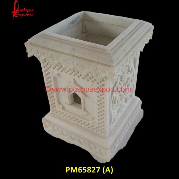 White Marble Stone Tulsi Pot PM65827 (A) which pot is best for tulsi plant,white marble tulsi pot,marble pot for tulsi plant,marble tulsi pot in hyderabad,marble tulsi pot manufacturer,natural stone tulsi pot,stone tulsi.jpg