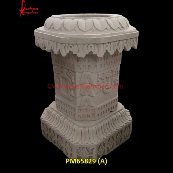 Stone Tulsi Pot PM65829 (A) stone tulsi kyara,tulsi pot in granite,marble pot for tulsi,marble stand for tulsi plant,marble tulasi kota,marble tulasi kota designs,marble tulasi kota online,marble tulasi kota.jpg