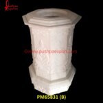Handicraft White Marble Tulsi Pot