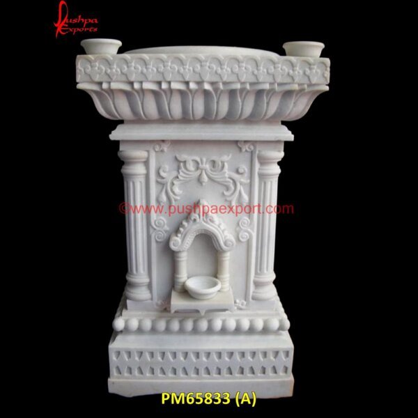 Tulsi Pot Of White Marble PM65833 (A) marble tulsi gamla,marble tulsi katte,marble tulsi kyara,marble tulsi planter,marble tulsi pot,marble tulsi pot design,marble tulsi pot in bangalore,marble tulsi pot online india,m.jpg