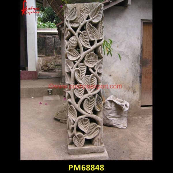 Modern Sandstone Leaf Carving Jali PM68848 sandstone jali,red stone jali,red sandstone jali,modern stone jali design,mint stone jali design,marble stone jali,marble jali work,marble jali railing,marble jali price,marble jal.jpg