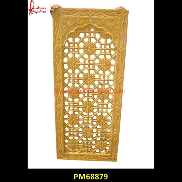 Flower Carved Yellow Jaisalmer Stone Jali PM68879 pink marble jali,outdoor stone jali,marble jali screen,marble jali partition,marble jali manufacturer,marble jali india,marble jali antique,limestone jali,kota stone jali,design of.jpg