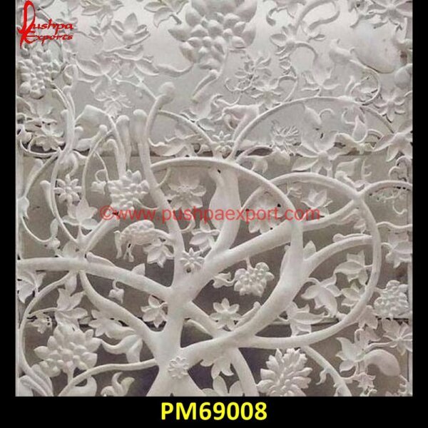 Tree And Flower Design Carved Screen PM69008 stone carving jali,sikandra stone jali,pink stone jali,pink marble jali,outdoor stone jali,marble jali screen,marble jali partition,marble jali manufacturer,marble jali india,marbl.jpg