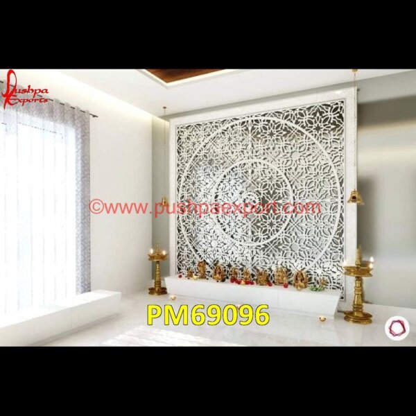 Om Carving White Marble Pooja Room PM69096 marble partition wall,marble partition,black marble screen,limestone screen,stone jali work,stone jali wall,stone jali railing,stone jali price,stone jali in jaipur,stone jali for.jpg