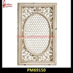Beehive Pattern Carved White Stone Wall Jali