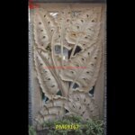 Banana Leaves Marble Carved Wall Panel