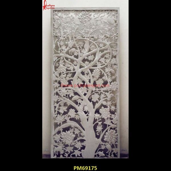 Tree Pattern Carving White Stone Wall Panel PM69175 sandstone jali price,sandstone jali design,sandstone jali,red stone jali,red sandstone jali,modern stone jali design,mint stone jali design,marble stone jali,marble jali work,marbl.jpg