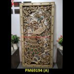 Peacock Carving Patio Stone Wall Panel