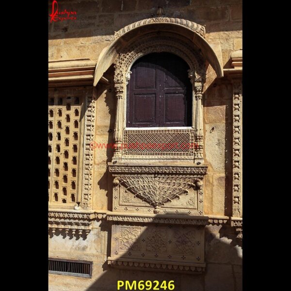 Sandstone Jharokha PM69246 jaisalmer stone jharokha price,sandstone jharokha,inlaid jharokha,inlay jharokha,jodhpur stone jharokha,stone carved jharokha,stone jharokha designs,marble window,stone window,marb.jpg