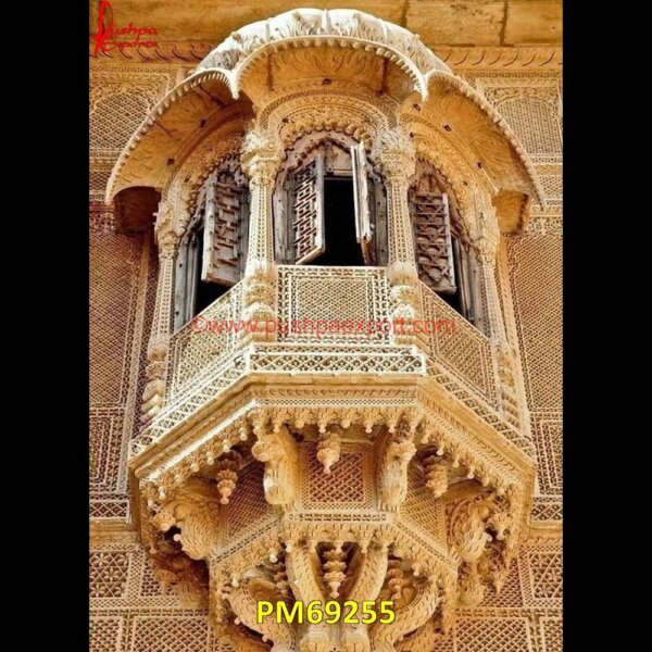 Antique Natural Sandstone Carving Jharokha PM69255 marble jharokha,stone jharokha,jaisalmer stone jharokha price,sandstone jharokha,inlaid jharokha,inlay jharokha,jodhpur stone jharokha,stone carved jharokha,stone jharokha designs,.jpg