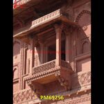Antique Pink Sandstone Carved Jharokha