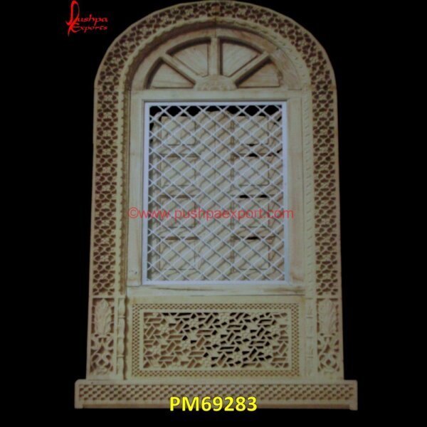 Carved Natural Sandstone Window PM69283 jodhpur stone jharokha,stone carved jharokha,stone jharokha designs,marble window,stone window,marble jharokha,stone jharokha,jaisalmer stone jharokha price,sandstone jharokha,inla.jpg